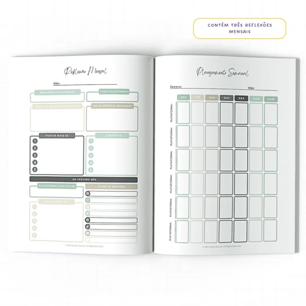 Planner Meu Social Media Trimestral Dinâmica Social - Insert Modular