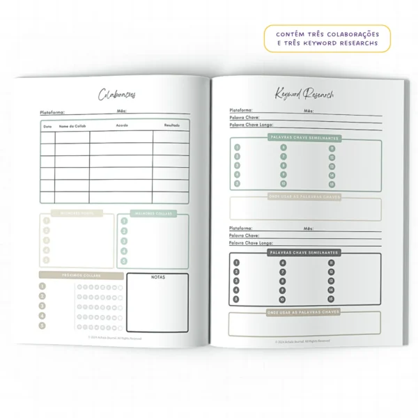 Planner Meu Social Media Trimestral Mosaico- Insert Modular
