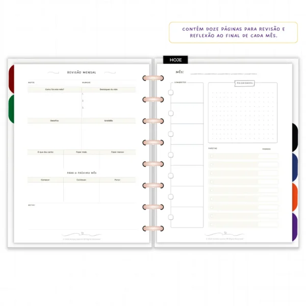 Planner Modular Anual Nao Datado Permanente Essência Floral – Paper 90g