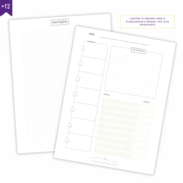 Refil Planner Semanal Não Datado Permanente Journey Suave 8 furos 90g - Ofertas Papelaria Achala