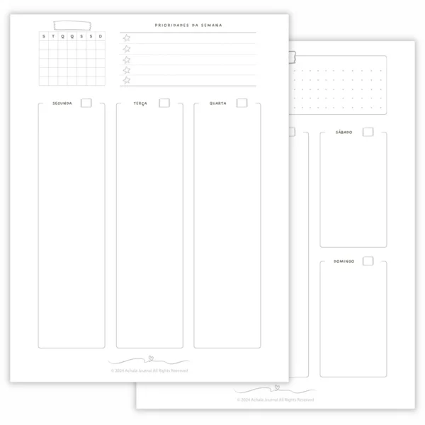 Refil Planner Semanal Não Datado Permanente Journey Suave 8 furos 90g - Ofertas Papelaria Achala