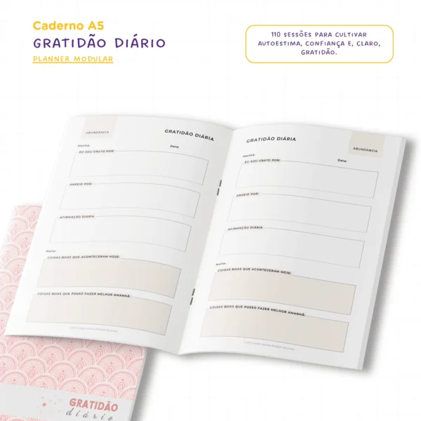Planner Modular Gratidão - Kit Achala Charme Cosmos - Tipo Midori