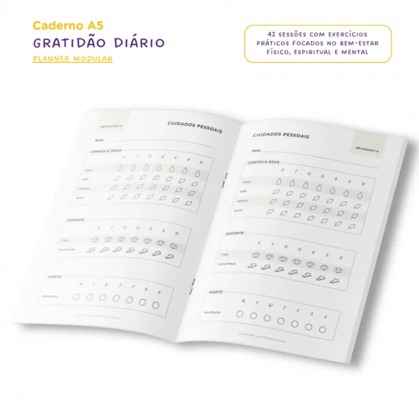 Planner Modular Gratidão - Kit Achala Charme Cosmos - Tipo Midori