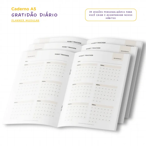 Planner Modular Gratidão - Kit Achala Charme Cosmos - Tipo Midori