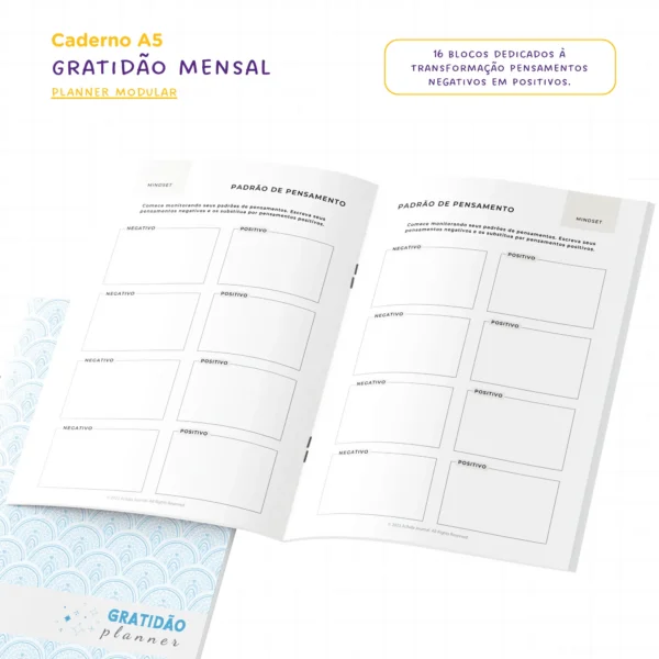 Planner Modular Gratidão - Kit Achala Charme Cosmos - Tipo Midori