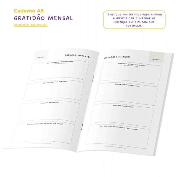 Planner Modular Gratidão - Kit Achala Charme Cosmos - Tipo Midori