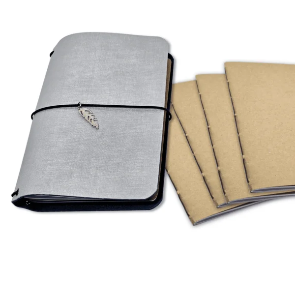 Planner Modular Journal Prateado - Kit Achala Tipo Midori
