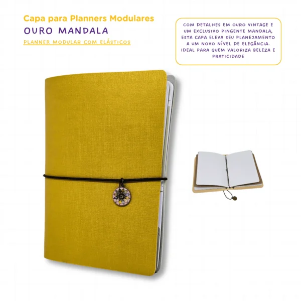 Planner Modular Gratidão Charme Ouro - Kit Achala - Tipo Midori