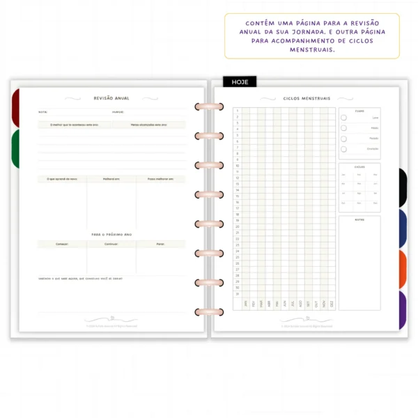 Planner Modular Anual Não Datado Permanente Encanto Botânico – Paper 90g