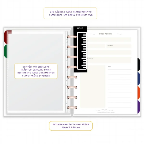 Planner Modular Anual Não Datado Permanente Encanto Botânico – Paper 90g