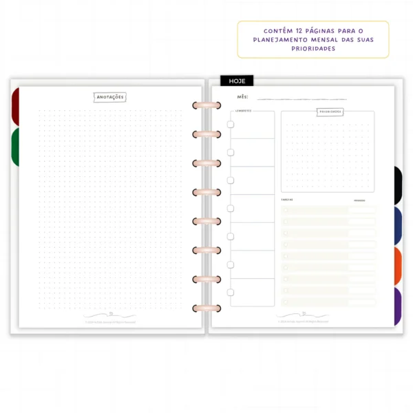 Planner Modular Anual Não Datado Permanente Encanto Botânico – Paper 90g