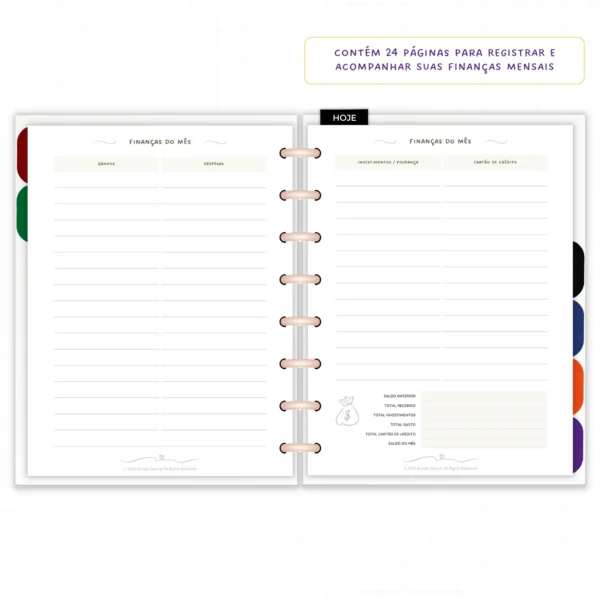 Planner Modular Anual Não Datado Permanente Encanto Botânico – Paper 90g