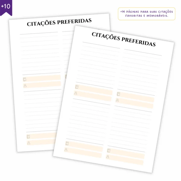 Refil Planner Modular Literário Libris 8 furos 90g - Planners Achala