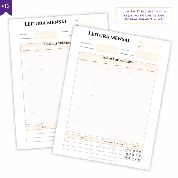 Refil Planner Modular Literário Libris 8 furos 90g - Planners Achala