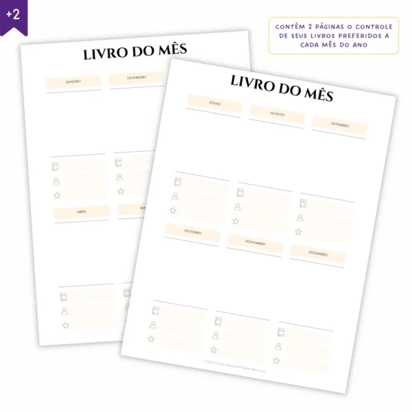 Refil Planner Modular Literário Libris 8 furos 90g - Planners Achala