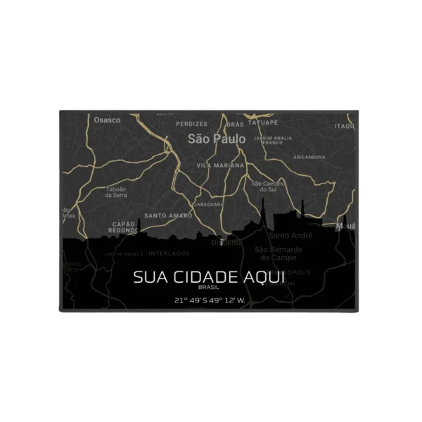Quadro Horizontes da Sua Cidade Personalizado- A3 Horizontal