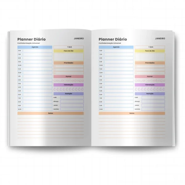 Refil Agenda Planner Diário 2025 para 1 ano | Anual Datado - Papelaria Achala