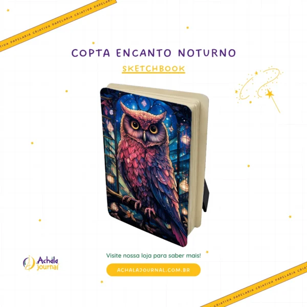 Combo Sketchbook Copta Encanto Noturno 90g + Kit Staedtler