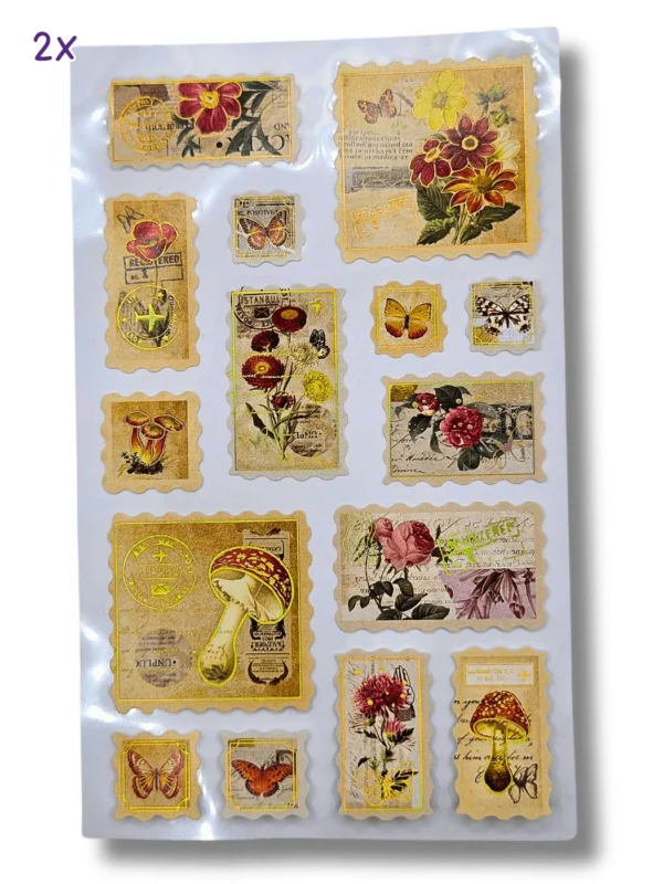 Kit Stickers Retro Stamps