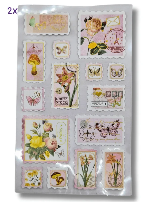 Kit Stickers Retro Stamps
