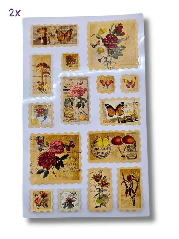 Kit Stickers Retro Stamps