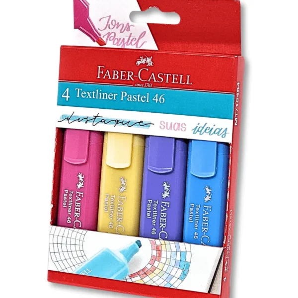 Textliner Faber Castell 4 cores - Marcadores de Texto