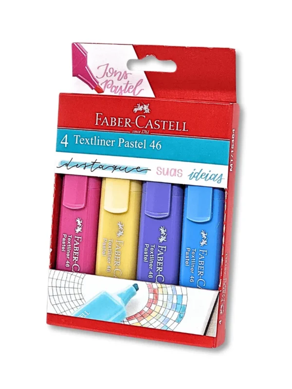 Textliner Faber Castell 4 cores - Marcadores de Texto