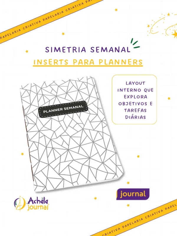 Planner Achala Journey Simetria - Insert Semanal Premium Não Datado