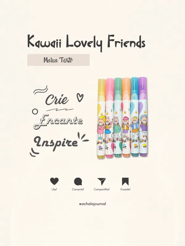 Marca Textos Kawaii Qesefun Lovely Friends